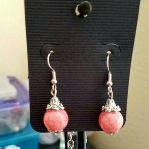 Pink dangle earrings
